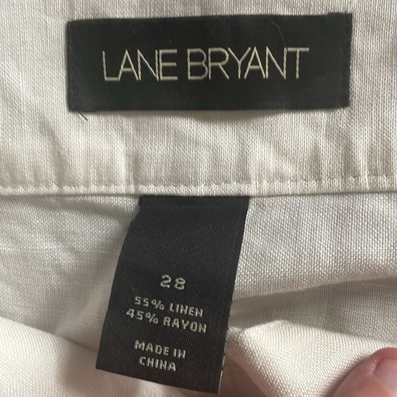 Lane Bryant White 55% Linen 45% Rayon Size 28 Wide Leg Pants 28 Plus Size - Picture 4 of 7